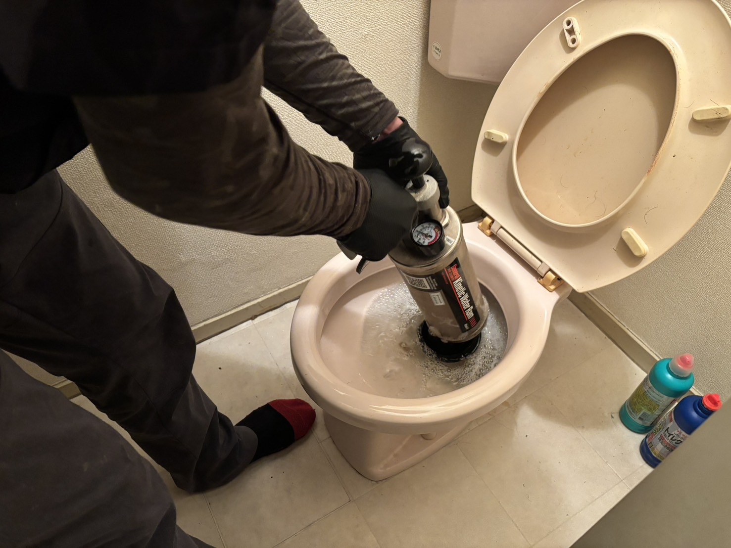 トイレ排水詰まり修理