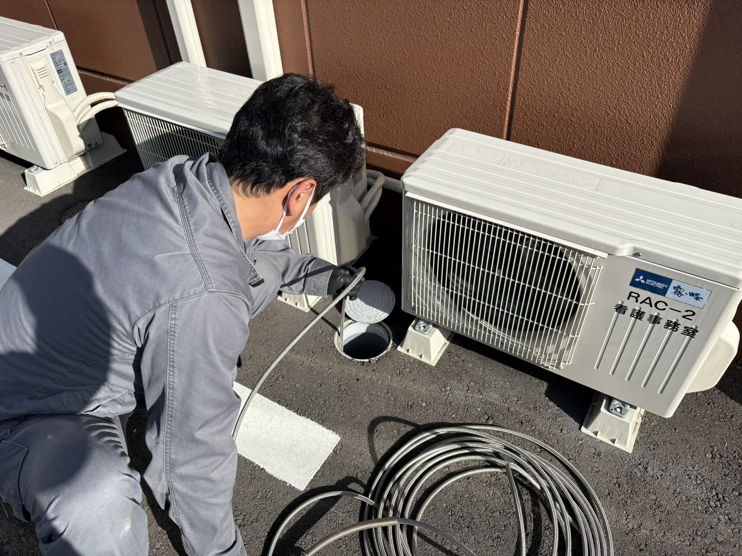 排水詰まり高圧洗浄作業